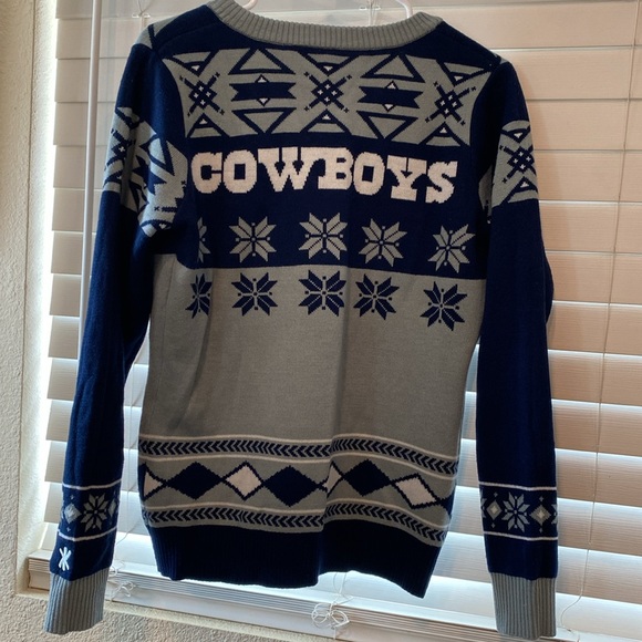 Women’s Dallas Cowboys Ugly Christmas Sweater V-Neck - Picture 3 of 3